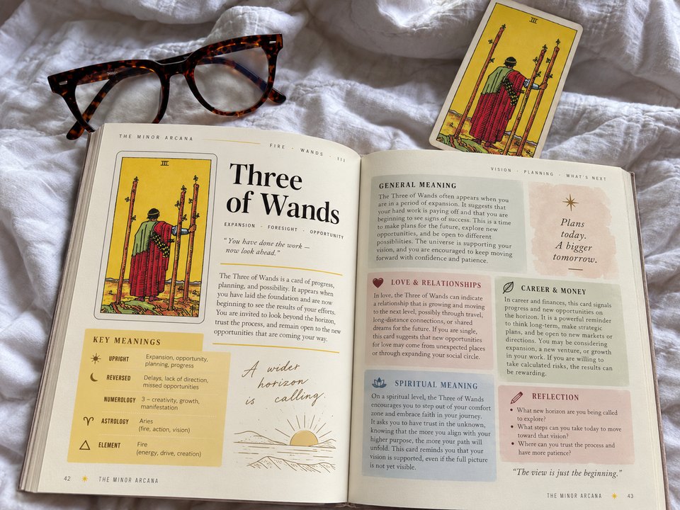 Customer photo: the Kit open beside a tarot card